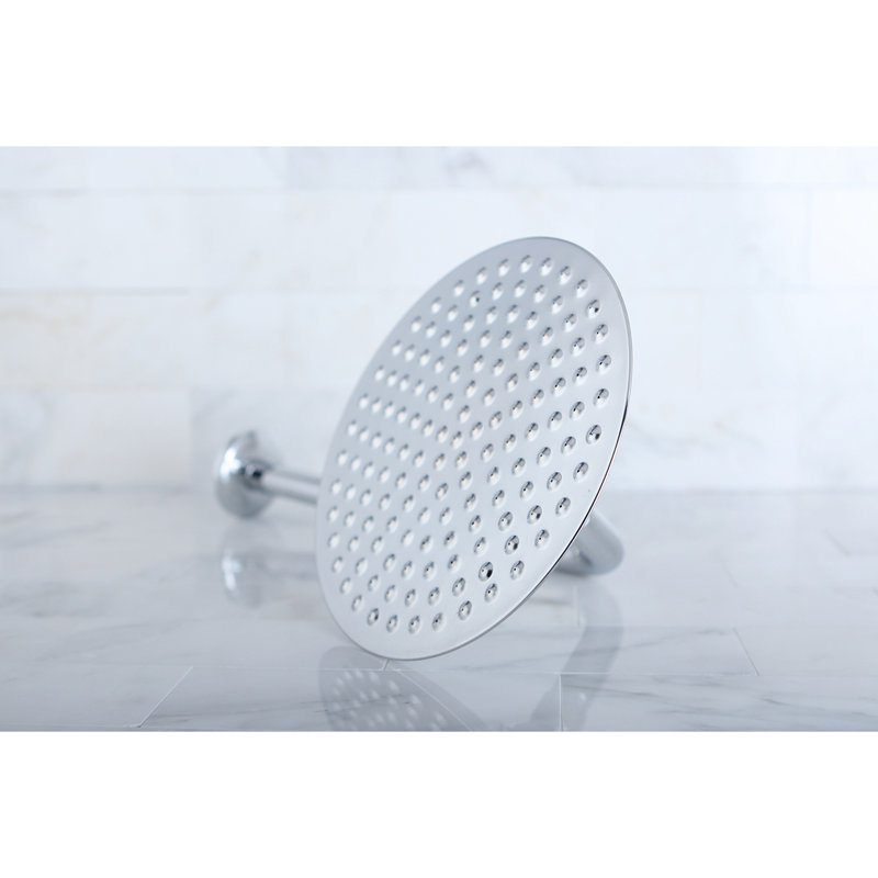 Kingston Brass Shower Scape 7-3/4-Inch Round Raindrop Brass Shower Head with 12-Inch Shower Arm, Polished Chrome