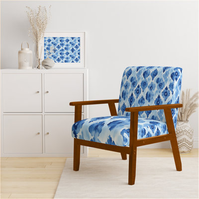 Chaise rembourrée Coastal - Chaise avec accoudoirs Ikat