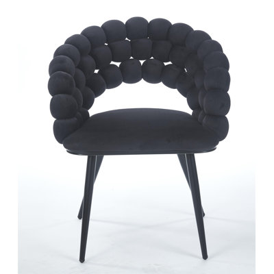 Chaise noire moderne avec pieds en fer de couleur dorée