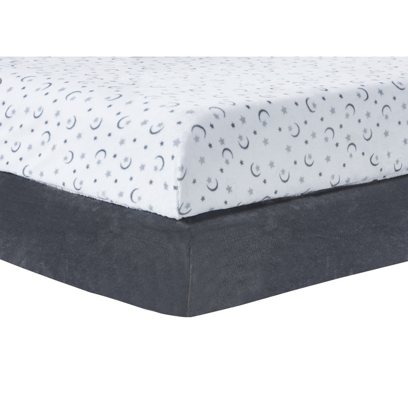 Anjanetta - Piece Standard Crib Fitted Sheet, Grey/White with Moon and Stars
