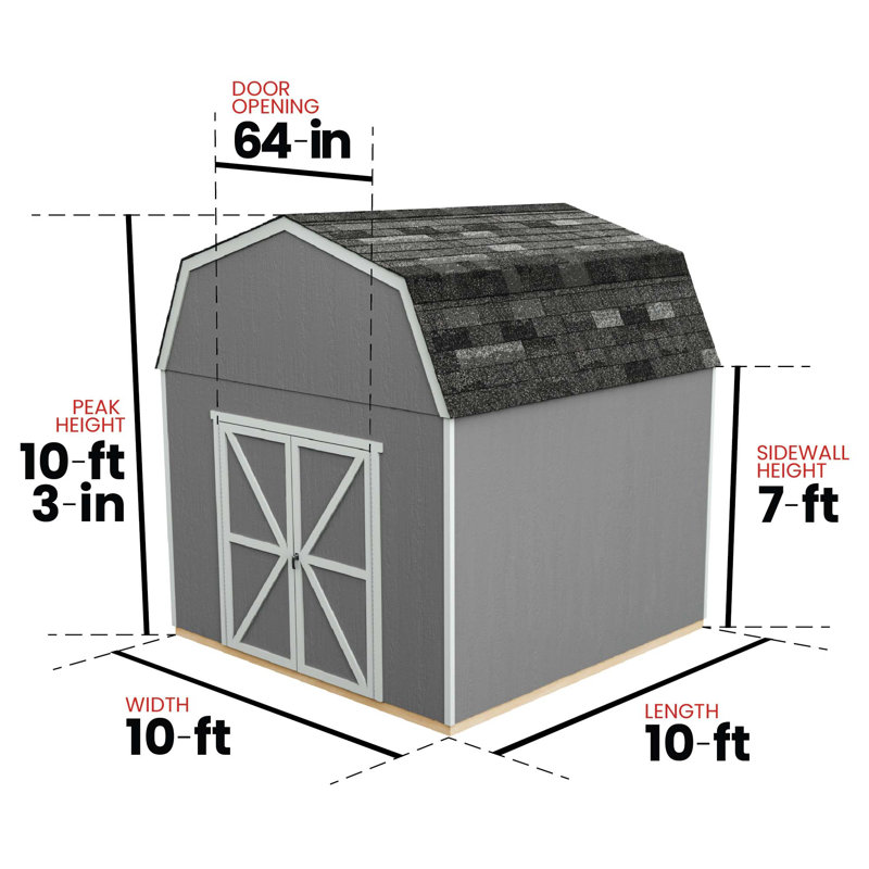 Braymore 10 ft. W x 10 ft. D Wood Storage Shed