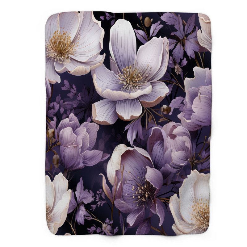 Violet Petals - 1 pièce Sherpa Premium, Grand lit