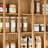 55.1" W Wall-Mounted Display Shelf with Multi-Compartment Open Storage & Arched Wood-Grain Design