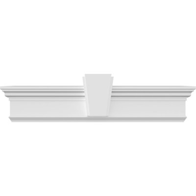 Endurathane Traditional Crosshead w/ Deco Keystone, 50" Bottom Width x 53 7/8" Top Width x 7 1/4"H x 1"P, Factory Primed