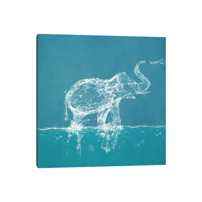 Water Elephant by Paula Belle Flores - Wrapped Canvas Print