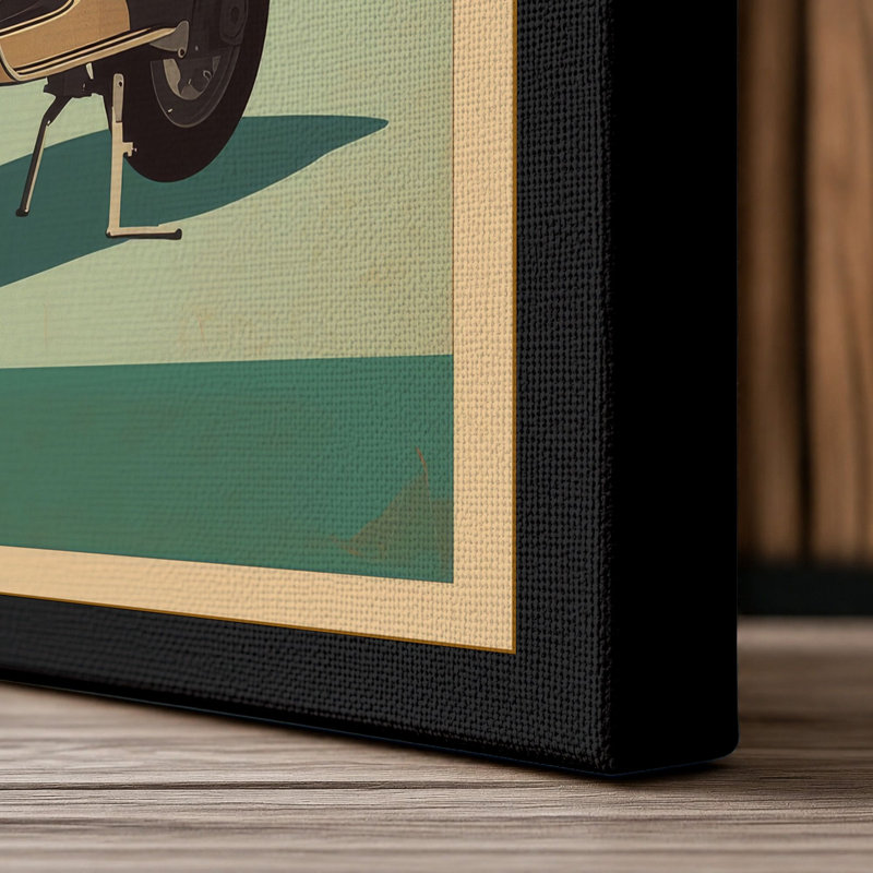 The Scooter Retro - Wrapped Canvas, 18x12 - 45.7 x 30.5 cm, Black Border