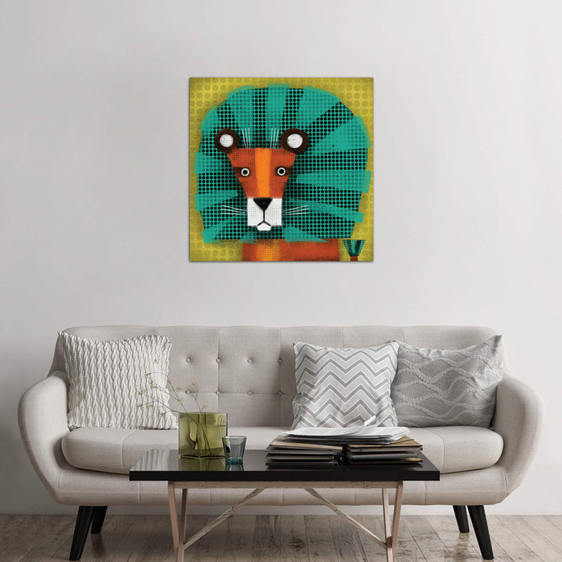 «Blue Mane» par Terry Runyan - impression, Pas de tapis, H 37 po x l 37 po x P 1,5 po, Toile tendue