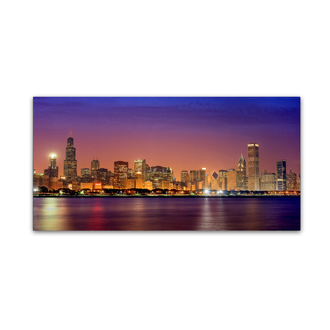 Alexan 'Chicago Dusk full skyline' Photographic Print on Wrapped Canvas Millwood Pines 