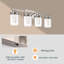 Luminaire de salle de bain 4 lumières en nickel brossé pour salle de bain, abat-jour en verre transparent, bulle de cristal, lumière de meuble-lavabo à DEL à intensité variable-665770116