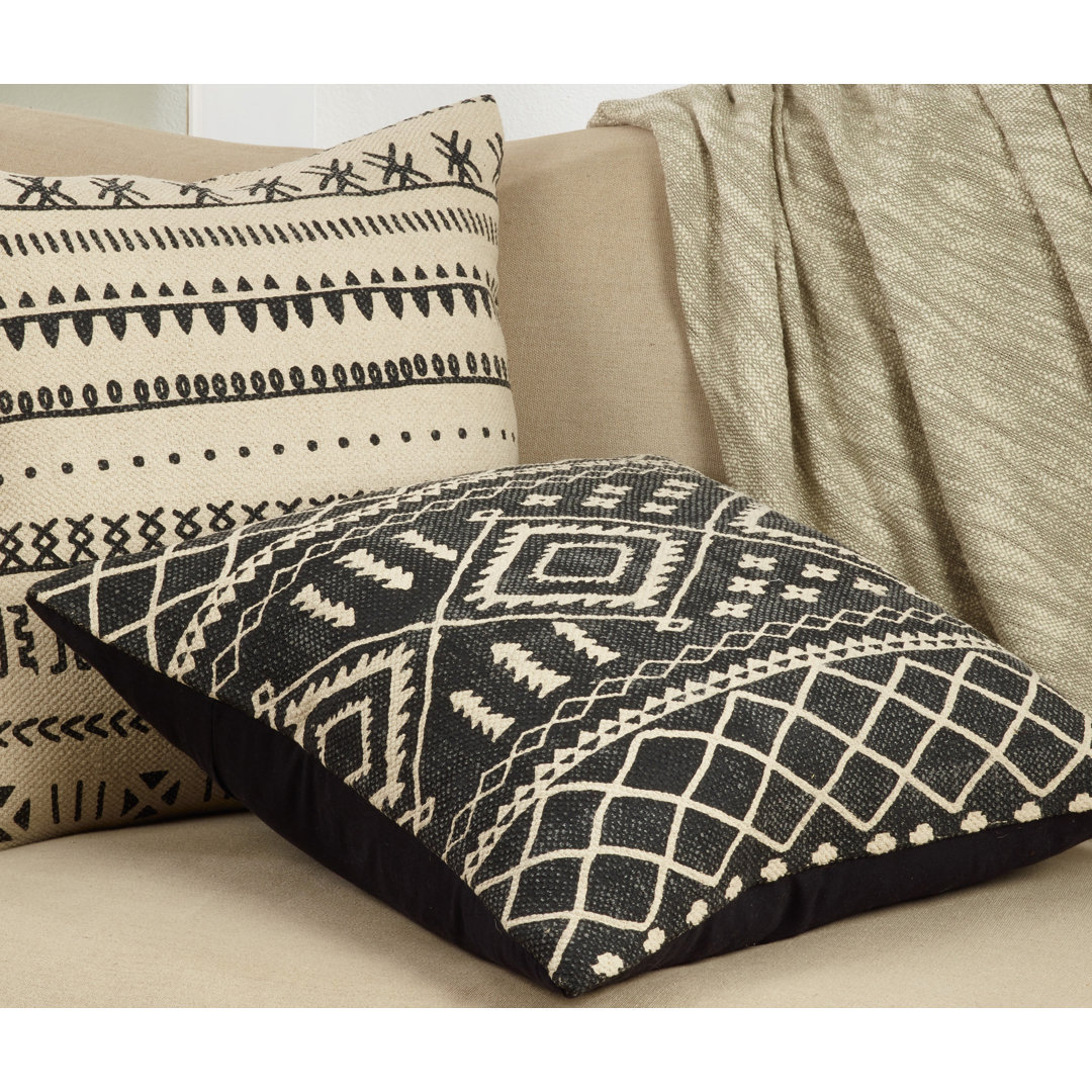 Enndé Collection Geometric Cotton Pillow Cover Saro