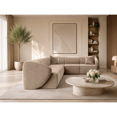 6 Seater Velvet Sofa & Chaise