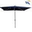 Parasol de patio rectangulaire 10 pi x 6,5 pi - lumières DEL, bleu marine avec solaire 10 pi x 6,5 pi