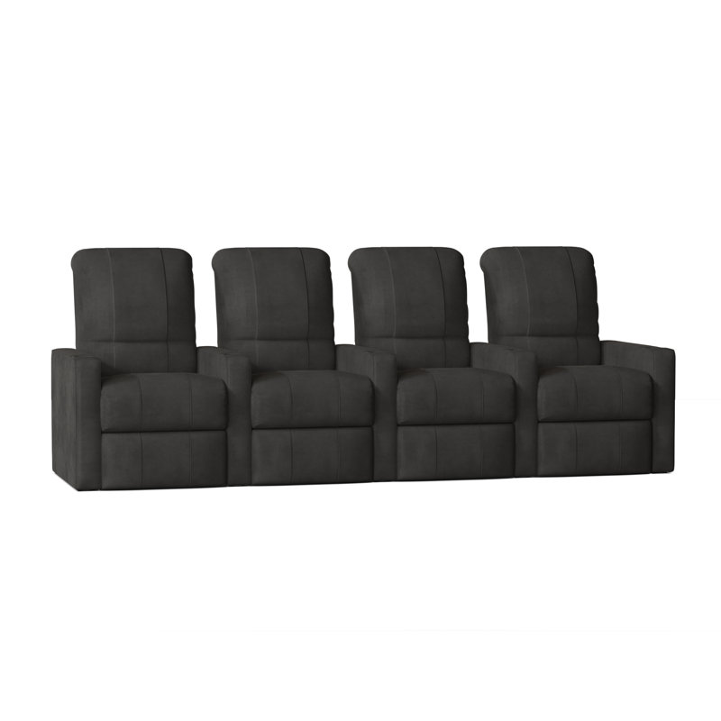 Rangée de sièges de cinéma maison (rangée de 4), Électrique, Ombre Smartsuede