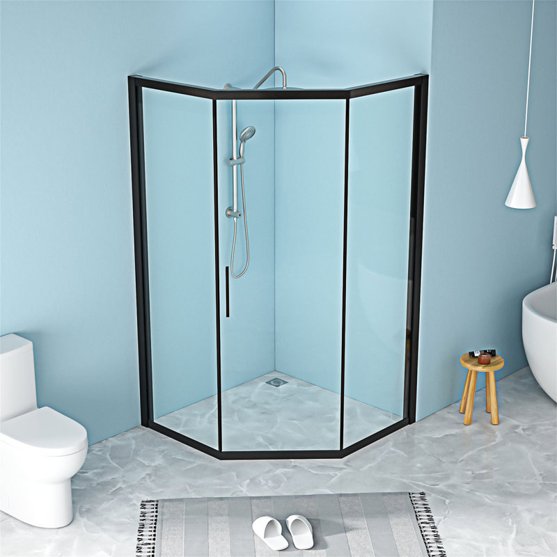 Porte de douche de coin en forme de losange