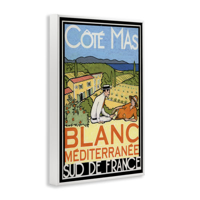 Antique Wine Poster Framed Giclee Art, design by Jean-Pierre Got
