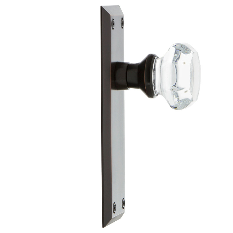 New York Plate with Waldorf Door Knob, Timeless Bronze