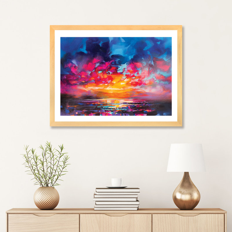 «Liquid Light V» par Scott Naismith - reproduction d'art, H 16 po x l 24 po x P 1 po, Papier encadré de bois naturel
