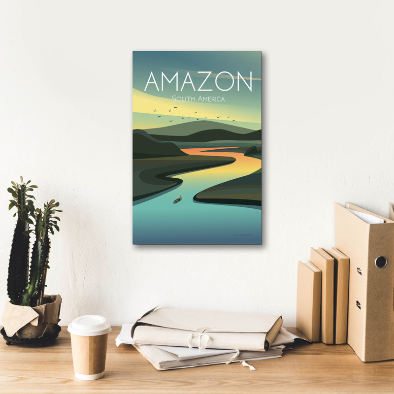 «Amazon» par Omar Escalante, art mural sur toile, H 18 po x l 12 po x P 0,75 po