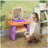 Qaba  Vanity Set, Toddler Makeup Table with Faucet, Mirror, LED Light, Music, 23 Accessories, Pretend Play Set for Girls 3-6 Years, Purple-964851998