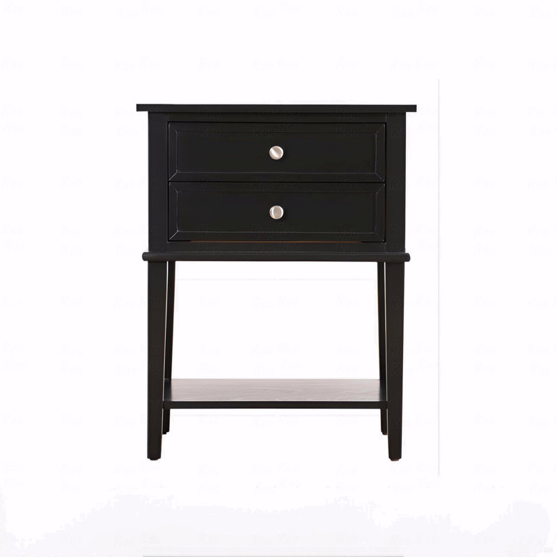 Élégante table de chevet minimaliste noire, Noir