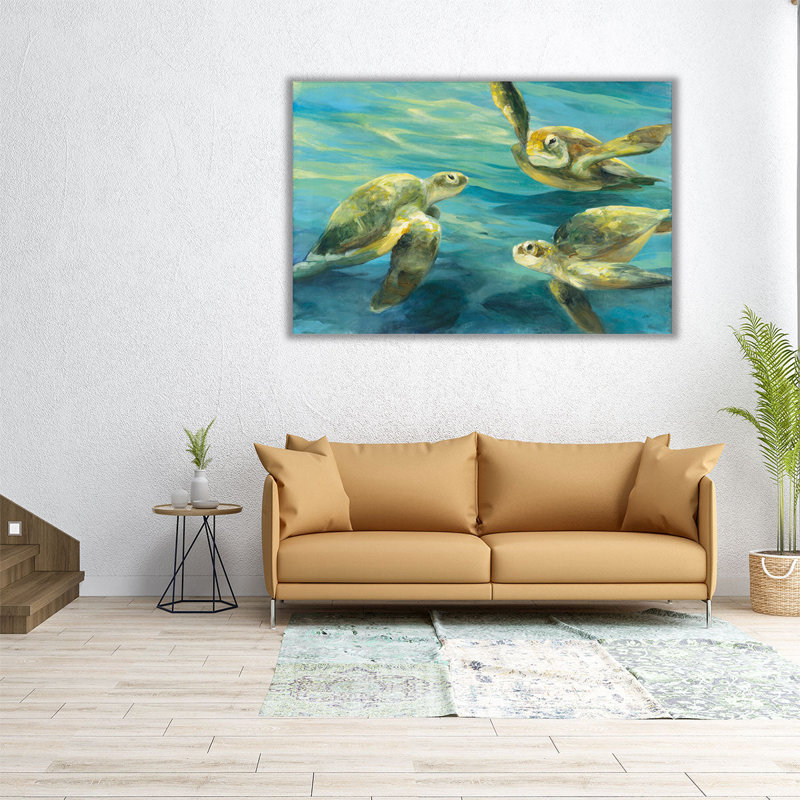 Sea Turtles - reproduction d'art sur toile, H 12 po x l 18 po