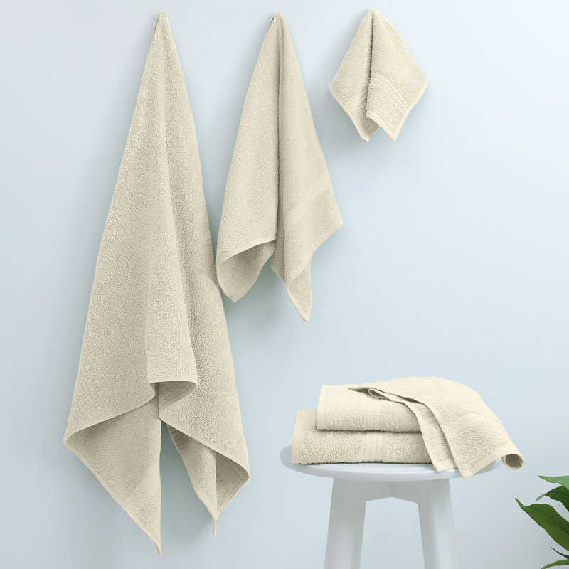 Martex Easy Living The Everyday Towel 6 Piece Set 6 - Piece 100% Cotton Multi-Size Set Guest Room Case Pack, Ivory