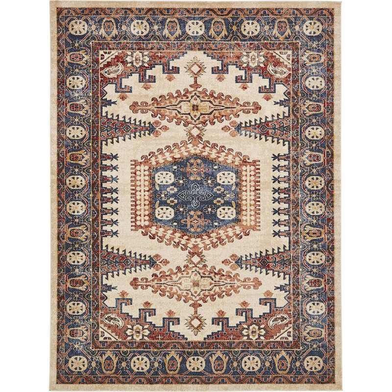 Tapis oriental ivoire Ulla, Rectangle 8 pi x 10 pi