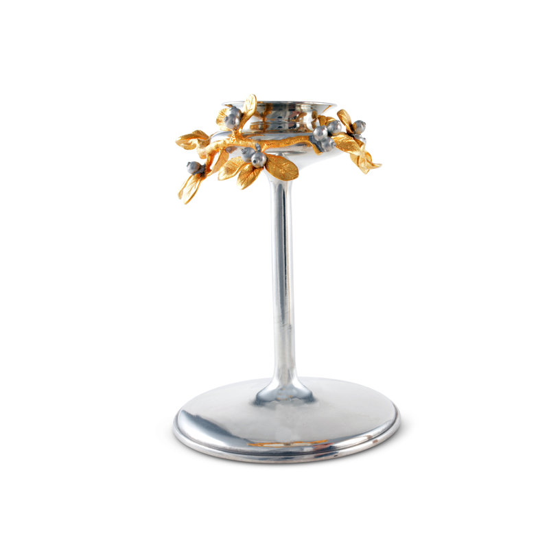 Majestic Forest Pewter Tabletop Candlestick, 7" H x 5" W x 5" D
