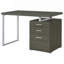 Bureau réversible à 3 tiroirs gris patiné