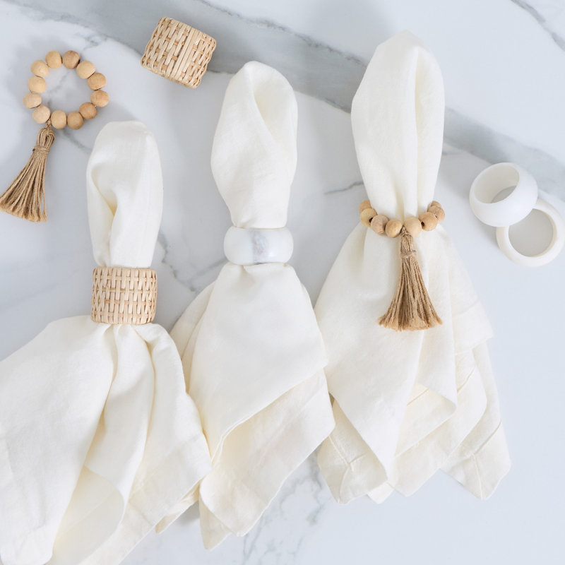  Marble Band Napkin Ring Set/4