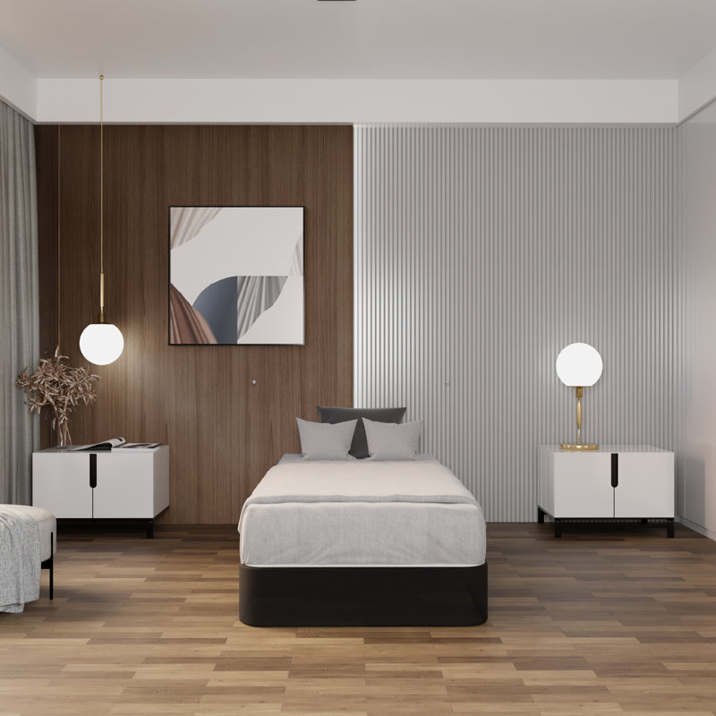 Sommier tapissier / base en bois fendu pour support de matelas, entièrement assemblé, Simple, Profil bas (4 po)
