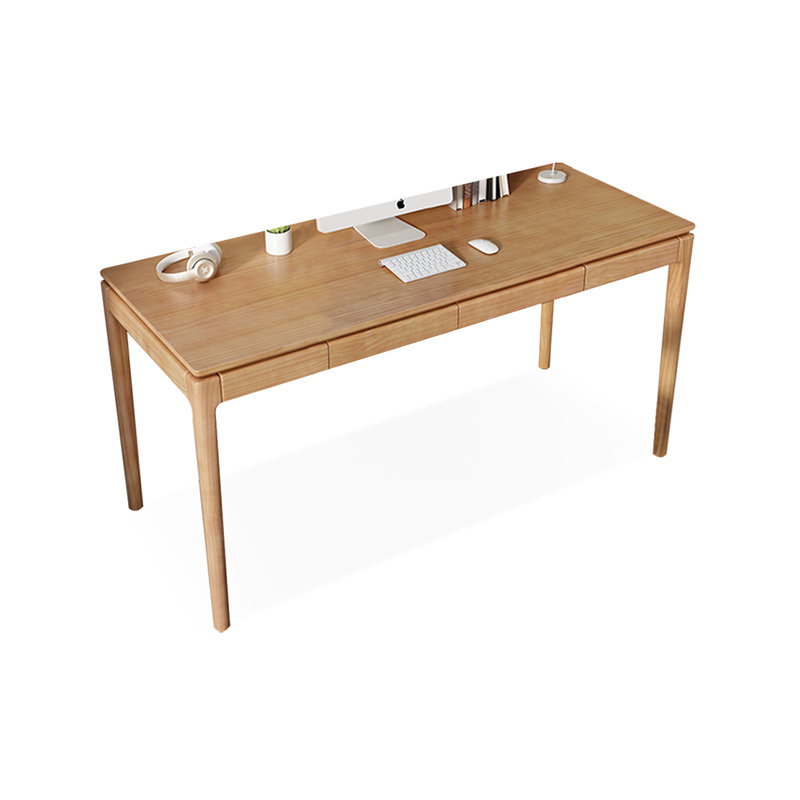 Brown Rectangular Solid Wood desk, 29.53" H x 55.12" W x 23.62" D