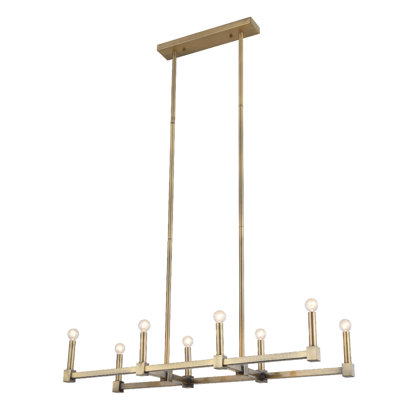 Modern 8 Light Antique Brass Candle Pendant
