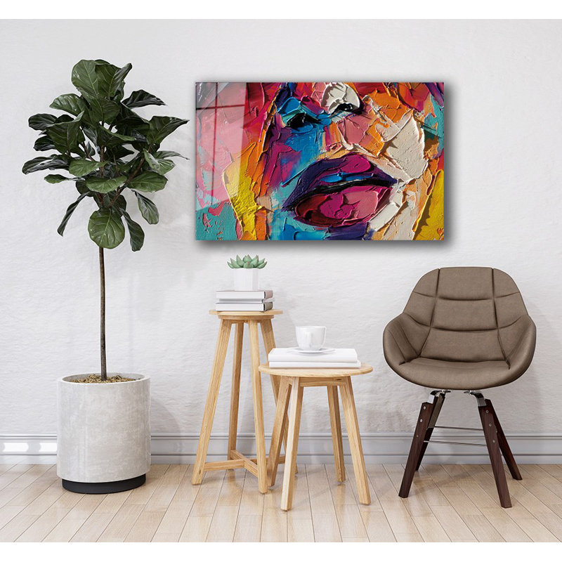 Élégante peinture décorative en verre trempé 18,1 po x 28,3 po | 100% verre trempé, épaisseur: 0,16 pouce | Superbe œuvre d'art pour la décoration intérieure, le salon et les espaces de bureau, durable et facile à nettoyer