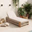 Chaise longue d'extérieur en bois avec coussin