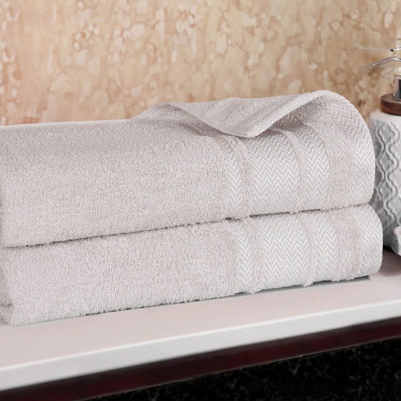 Serviettes de bain 100% coton Dobby, Platine