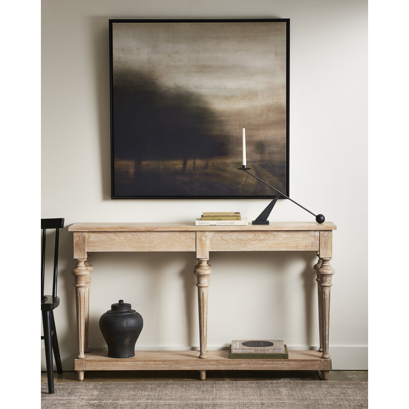 Micky Solid Wood Console Table, 35" H x 60" W x 12" D, White