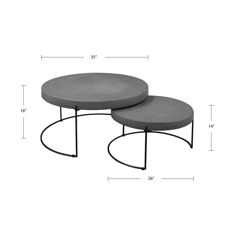 Grandes tables basses gigognes rondes Volterra