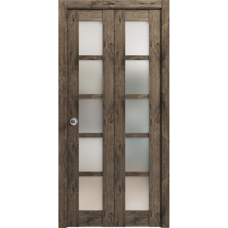Porte pliante à panneaux en bois Quadro, Chêne cognac, 60 po x 80 po