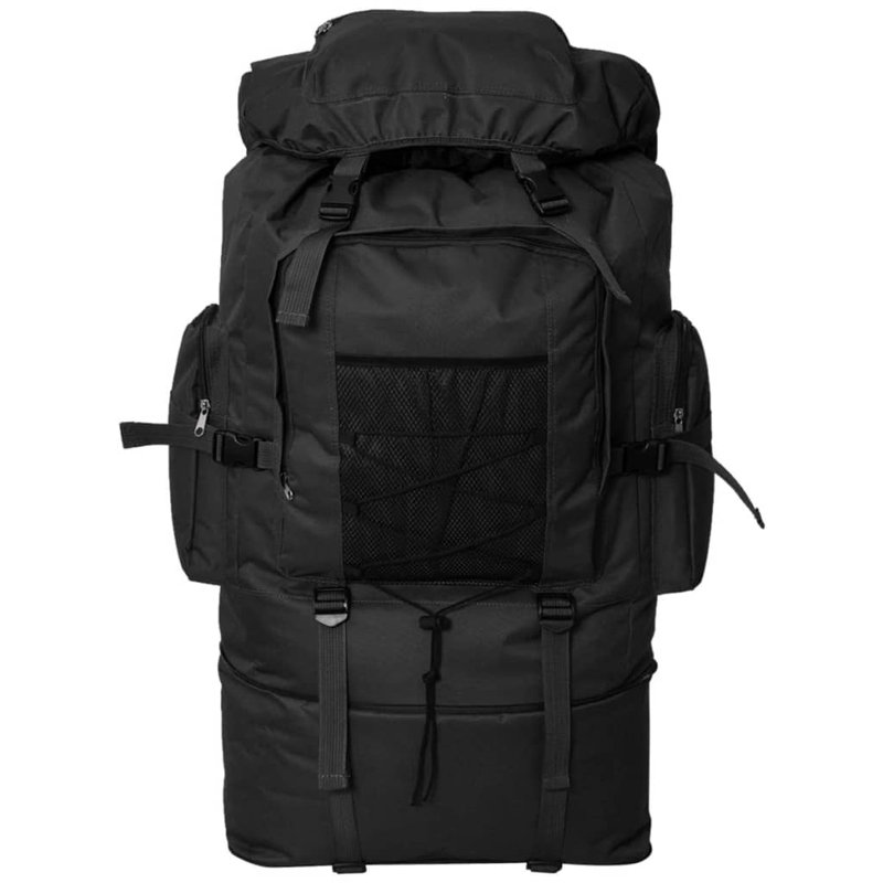 Vidaxl Army-Style Backpack XXL 100 L Black