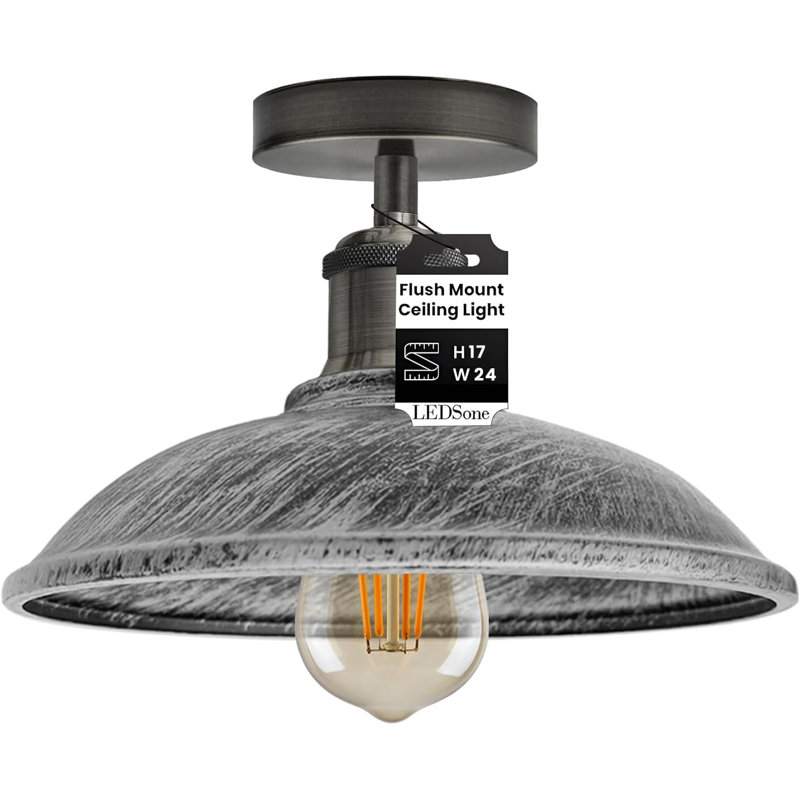 Semi Flush Mount, Brushed Silver