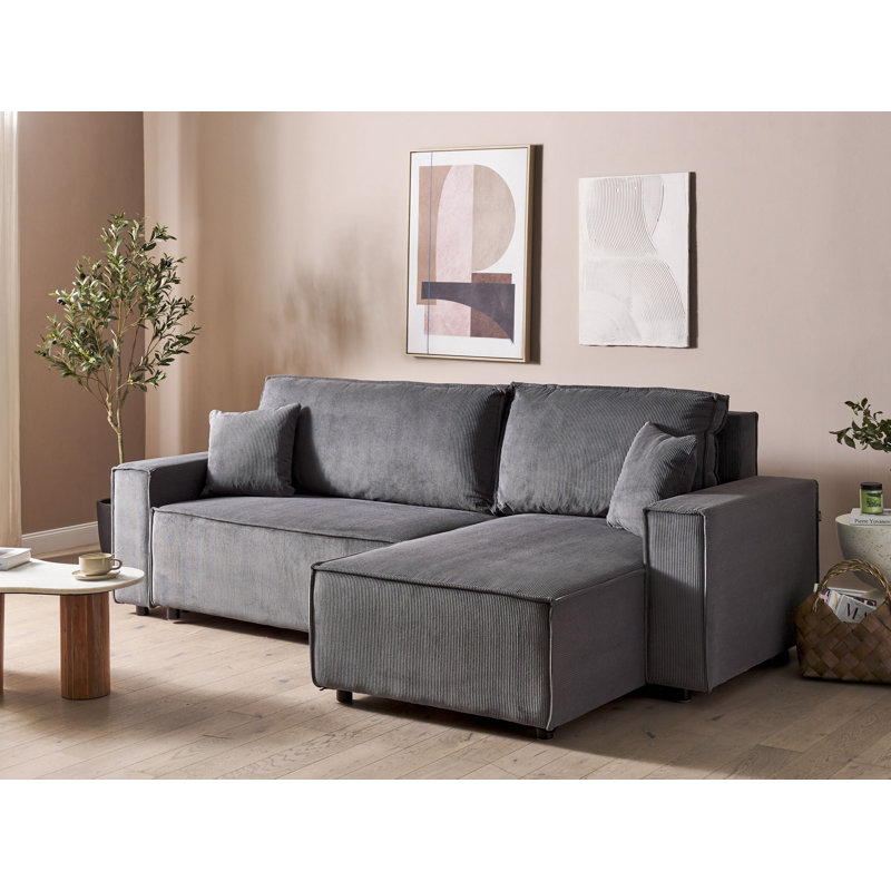 Bettey 2 Seater Sofa Bed, Graphite Grey, Right Hand Facing