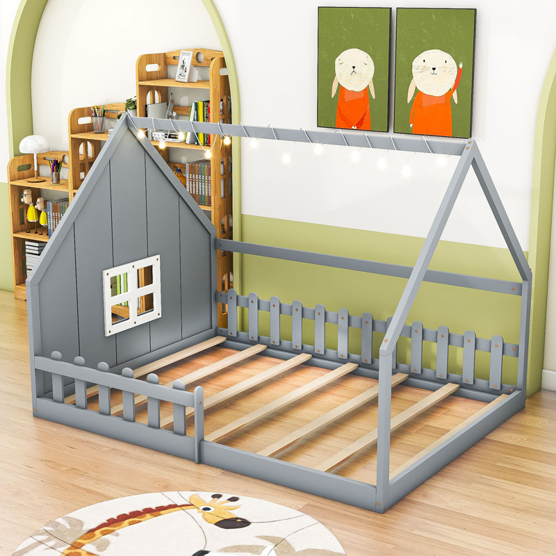 Venu Full House Beds by Gracie Oaks, Grey