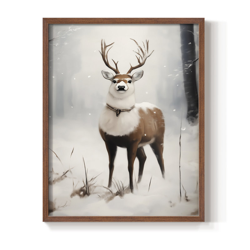 Art des Fêtes de Noël - série 2-CCDCLXXVI, reproduction d'art encadrée - bois massif, H 15 po x l 12 po, Noyer