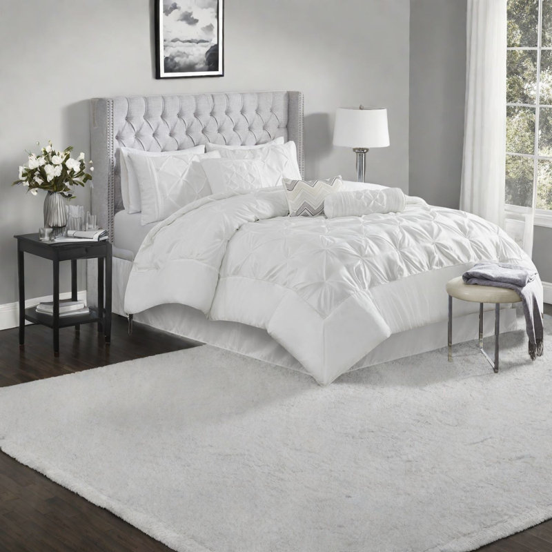 Elegant 7-piece Bedding Sets, 100% Polyester Queen Comforter With Tufted Design