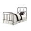 Dark Bronze Twin Panel Metal Bed - Sophisticated Bedroom Furniture Piece Frame Stylish Appeal
