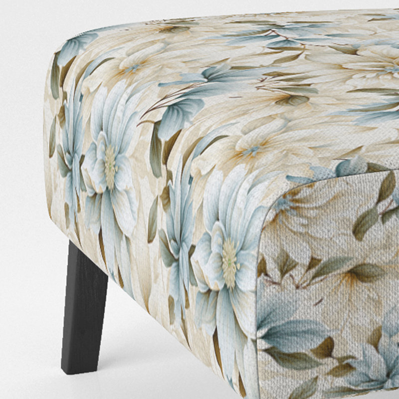 Fauteuil de chambre blanc rembourré Mandalas Chrysanthemum Boho