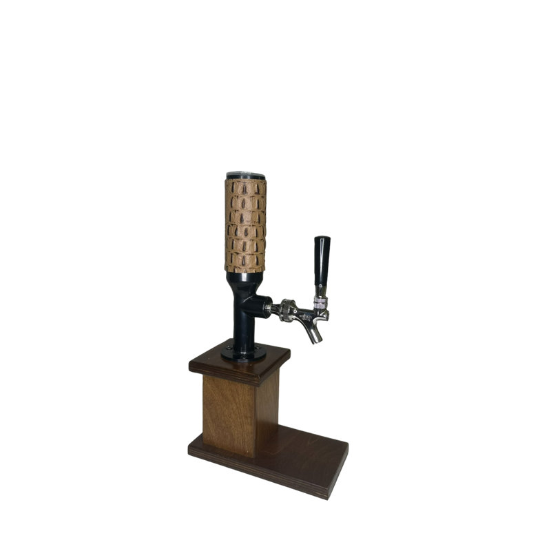 Single Basic Handle - Brown Tooled Whiskey Tower, Brown Tooled