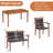 4 - Person Acacia Wood Patio Dining Set with Rectangular Table