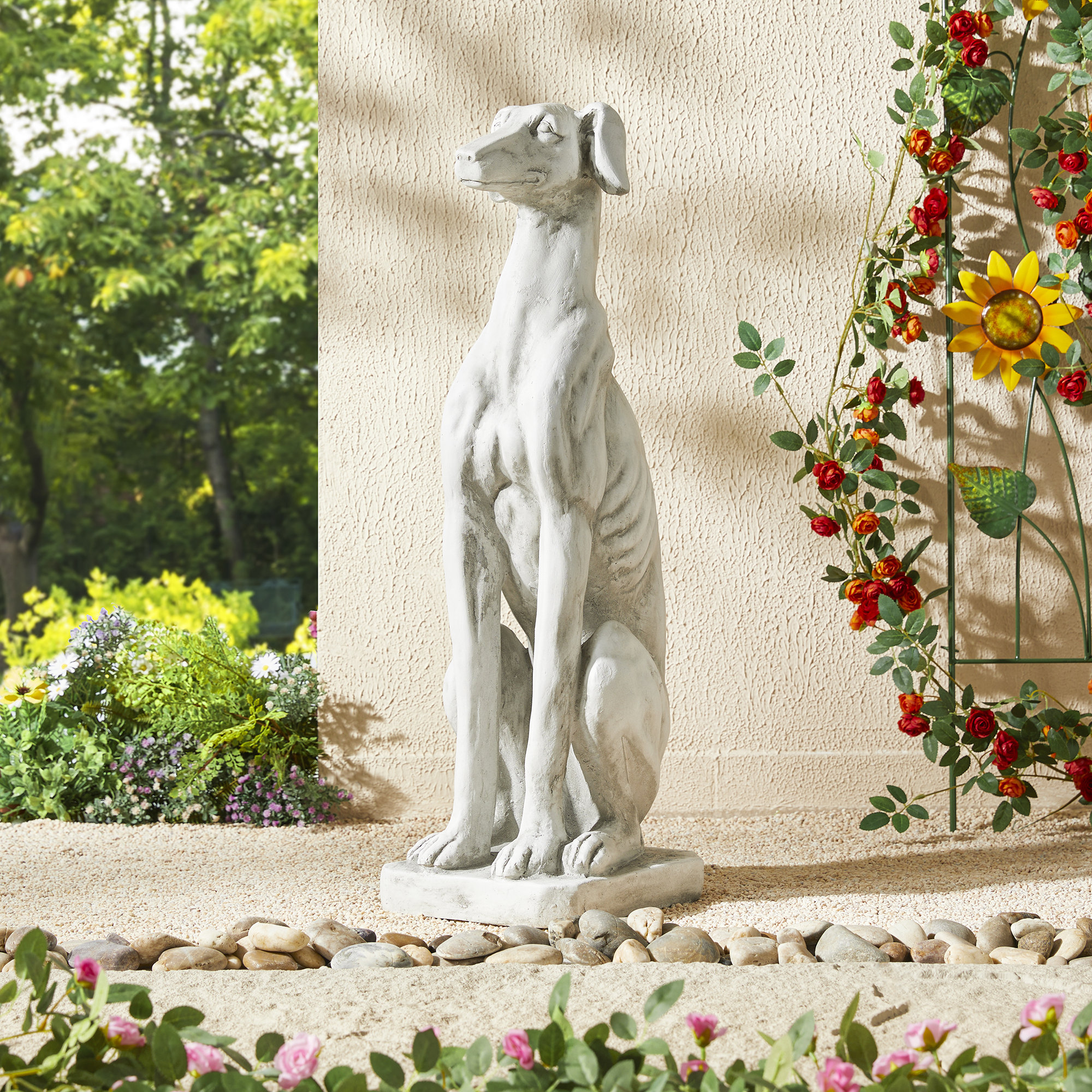 Arlmont & Co. Dorison Dogs Animals MGO Garden Statue - Wayfair Canada